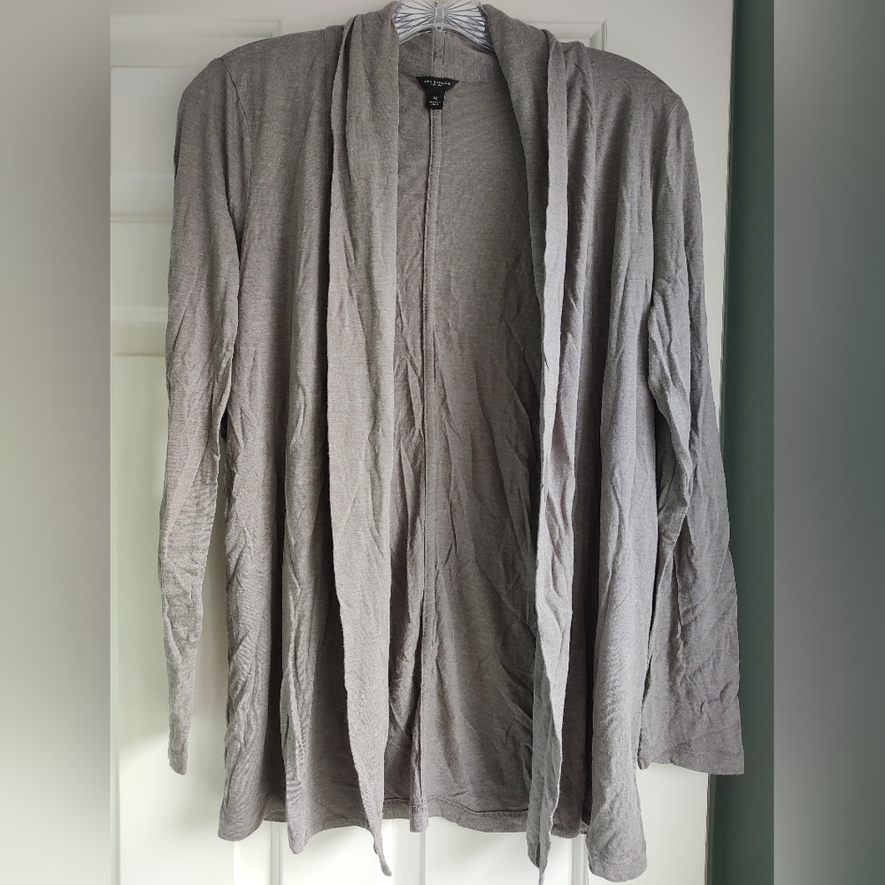 Ann Taylor Gray Open Front Sweater